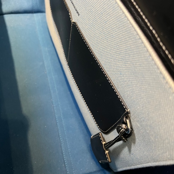 Burberry Leather and Canvas Tote Bag with Leather Strap - Picture 8 of 13